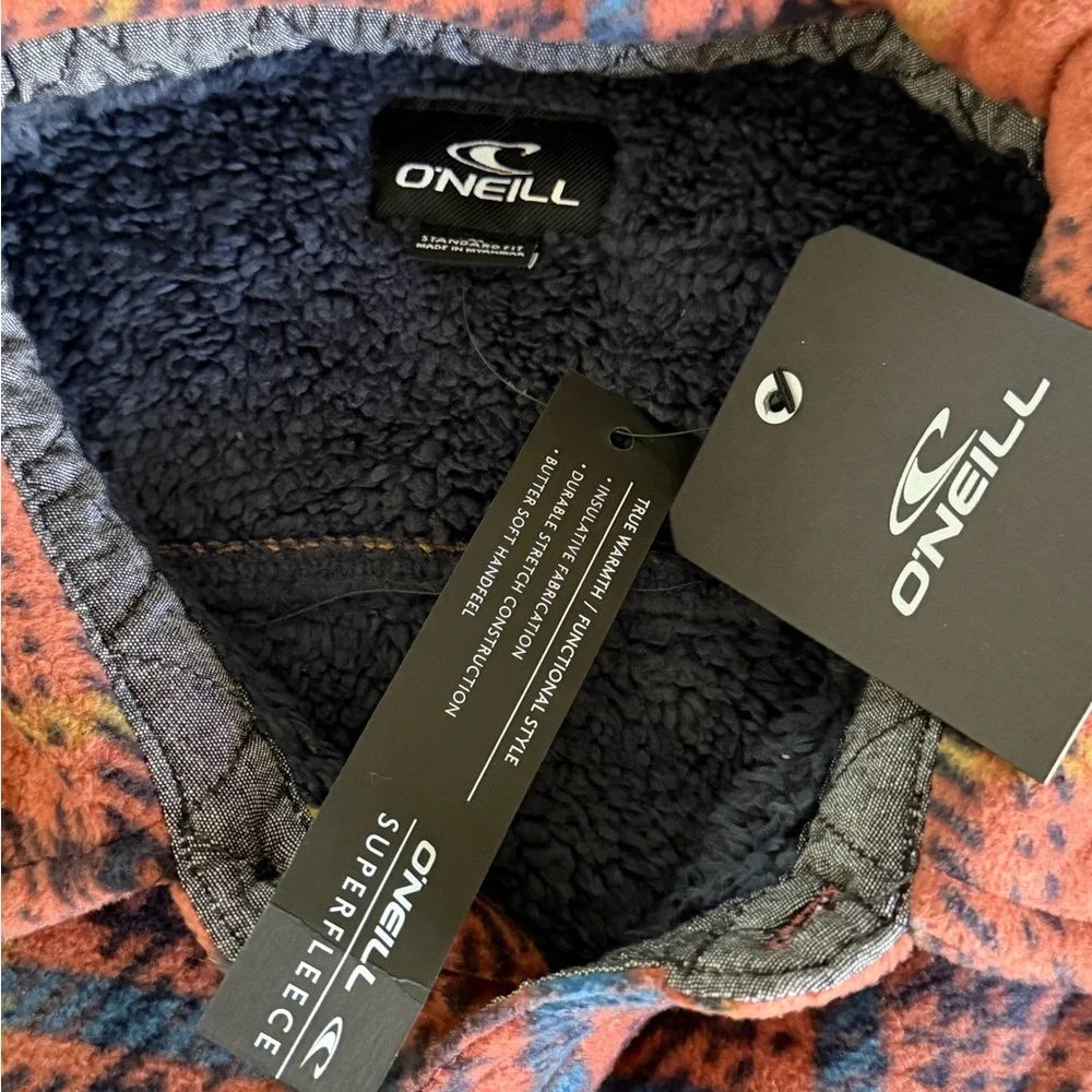 O’Neill Superfleece Jacket Men’s Medium Plaid Insulated Snap NWT